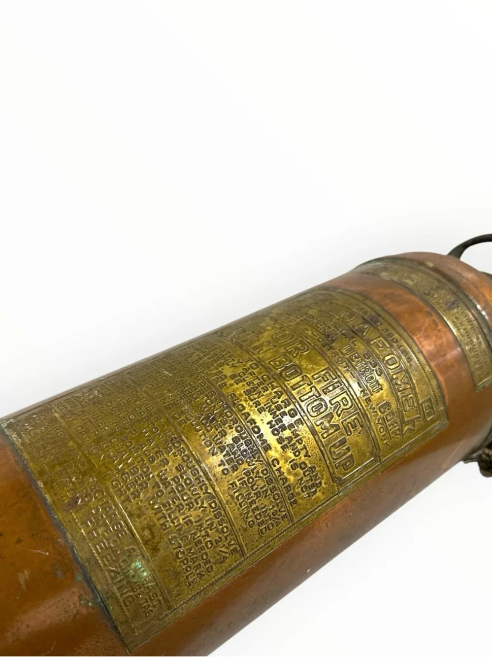 Vintage General Detroit Floafome 833 Copper Brass Fire Extinguisher 23” - Decor